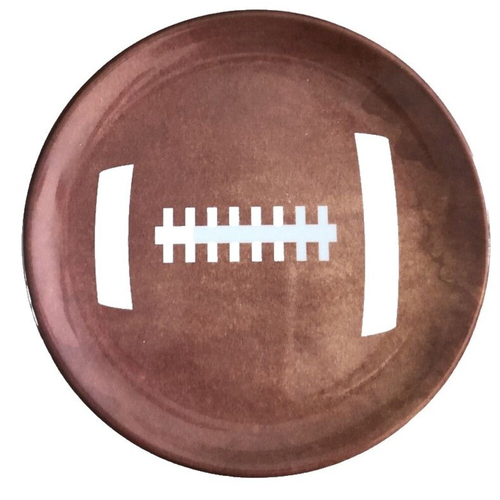 Football Melamine Plates 6" App Snack Dessert Side Tailgate Superbowl Set of 4
